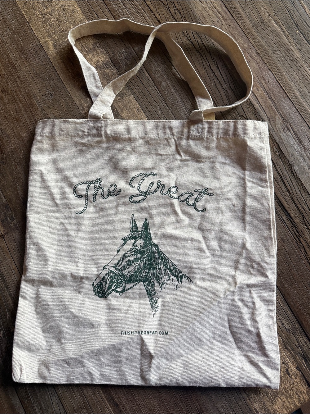 The Great Canvas Tote with Horse Print RARE